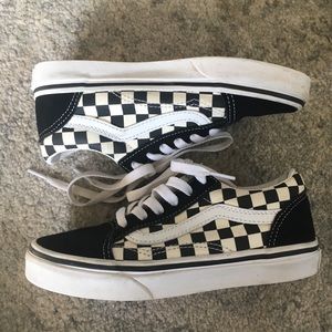 VANS Kids Checkered Blk/Wht Old Skool EUC Sz 2